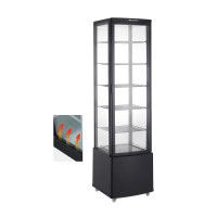 Холодильная витрина GoodFood RT280L3, 280 л, черная, с LED-подсветкой, 5 полок, для кондитерских изделий, кафе и магазинов