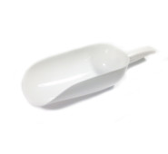 Совок для льоду GoodFood — пластиковий аксесуар для льодогенератора, барів і кафе, білий харчовий інвентар