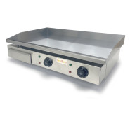 Жарочна поверхня GoodFood EG73FM гладка, хромована, 730х400 мм, 2 зони нагріву, 4,4 кВт, настільна, нерж. сталь