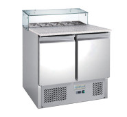 Солодет GoodFood GF-PS900GT-H6C — професійна холодильна вітрина з нержавної сталі з гранітною стільницею, 5 секцій GN1/6, 240 л