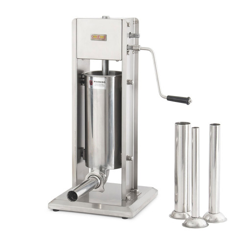 Шприц ковбасний вертикальний GoodFood SF7VS, 7 л — нерж. сталь, 4 насадки, 2 швидкості, професійне обладнання для наповнення ковбас