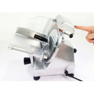 Професійний слайсер GoodFood LUSSO GS220JS — електричний слайсер для ковбаси, сиру та овочів, корпус алюмінієвий, ніж 220 мм, напівавтомат