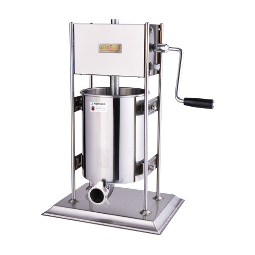 Шприц ковбасний вертикальний GoodFood SF15VS, 15 л, нержавіюча сталь, 4 насадки, 2 швидкості, професійне обладнання для м’ясопереробки