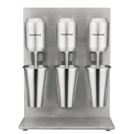Міксер молочний GoodFood MFD33 — професійний трьохпостовий міксер для коктейлів, 3×400 Вт, корпус алюміній, чаша 1 л, для кафе та барів
