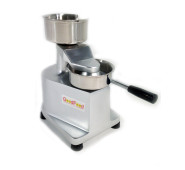 Ручний прес для гамбургерів і котлет GoodFood HF130, алюмінієвий корпус, нержавіюча сталь, діаметр 130 мм, 400 аркушів паперу