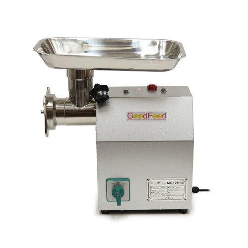 М’ясорубка GoodFood MG12HSS Reverse — професійна електрична м’ясорубка з реверсом, 150 кг/год, 750 Вт, для кафе, ресторанів та харчового виробництва