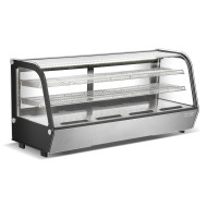 Холодильная витрина GoodFood RTW250L — изогнутое стекло, LED-подсветка, 227 л, нержавеющая сталь, для кондитерских и магазинов