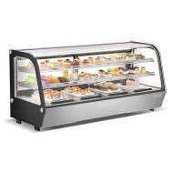 Холодильная витрина GoodFood RTW250L — изогнутое стекло, LED-подсветка, 227 л, нержавеющая сталь, для кондитерских и магазинов