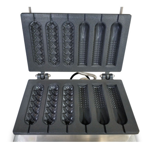 Гриль для корн-догів GoodFood CM6A (3+3) — професійний апарат для випікання 6 корн-догів із начинкою за цикл, 35–50 шт/год, корпус із нержавіючої сталі