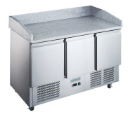 Холодильний стіл для піци GoodFood GF-S903PZ-HC з гранітною стільницею, нержавким корпусом і об'ємом 368 л для професійної кухні