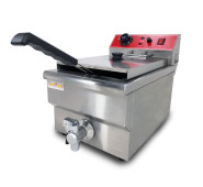 Електрична фритюрниця GoodFood EF8, 8 л, з краном для зливу олії — професійна настільна фритюрниця для кафе та ресторанів