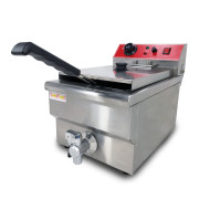 Електрична фритюрниця GoodFood EF8, 8 л, з краном для зливу олії — професійна настільна фритюрниця для кафе та ресторанів