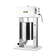 Електричний вертикальний шприц для ковбаси GoodFood SF10VE, 10 л, 120 Вт, нерж. сталь, 4 насадки, педаль, професійне харчове обладнання