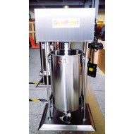 Електричний вертикальний шприц для ковбаси GoodFood SF10VE, 10 л, 120 Вт, нерж. сталь, 4 насадки, педаль, професійне харчове обладнання