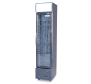 Холодильна шафа для напоїв GoodFood BC160BB2LED, 135 л, чорна, LED-підсвітка, замок, вітрина для барів, кафе, магазинів