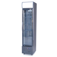 Холодильна шафа для напоїв GoodFood BC160BB2LED, 135 л, чорна, LED-підсвітка, замок, вітрина для барів, кафе, магазинів