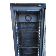 Холодильна шафа для напоїв GoodFood BC160BB2LED, 135 л, чорна, LED-підсвітка, замок, вітрина для барів, кафе, магазинів