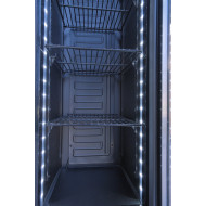 Холодильна шафа для напоїв GoodFood BC160BB2LED, 135 л, чорна, LED-підсвітка, замок, вітрина для барів, кафе, магазинів