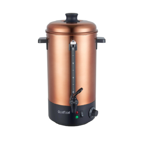 Електричний кип’ятильник GoodFood WB08 BRONZE, 8 л — стильний бронзовий корпус, термостат, 1,8 кВт, для кафе, ресторанів та закладів громадського харчування
