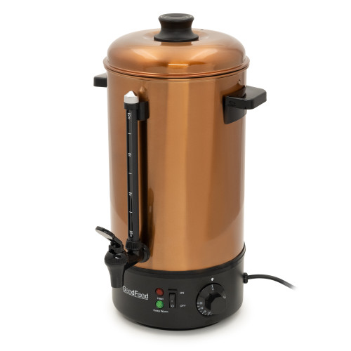Електричний кип’ятильник GoodFood WB08 BRONZE, 8 л — стильний бронзовий корпус, термостат, 1,8 кВт, для кафе, ресторанів та закладів громадського харчування