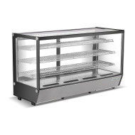 Холодильная витрина GoodFood RTW295L5, 363 л, нержавеющая сталь, LED-подсветка, прямое стекло, регулируемые полки, автоматическая разморозка