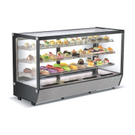 Холодильная витрина GoodFood RTW295L5, 363 л, нержавеющая сталь, LED-подсветка, прямое стекло, регулируемые полки, автоматическая разморозка