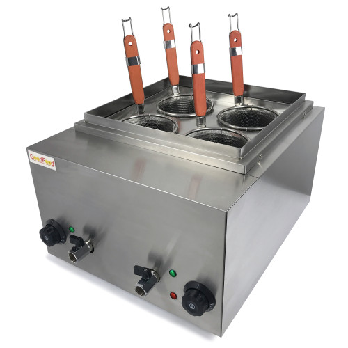 Макароноварка електрична GoodFood PM4 — 4 кошики, 2 ванночки, 4 кВт, нержавіюча сталь, професійне обладнання для кафе та їдалень