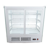 Холодильна вітрина GoodFood RTW195L5 біла, настільна, 215 л, LED-підсвітка, 3 регульовані полиці, скло пряме, цифрове керування