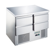 Холодильний стіл GoodFood GF-S901-4D-H6C, 4 ящики, 240 л, нержавіюча сталь, професійний холодильний стіл для кухні ресторану