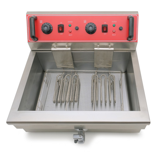 Електрична фритюрниця GoodFood EF20V, 20 л, нержавіюча сталь, 3+3 кВт — професійне обладнання для кафе та ресторанів