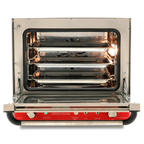 Піч пароконвекційна GoodFood GXF013 POLINA — 3 рівні, нержавійка AISI304, 1,7 кВт, пар, таймер, 0–300°C для пекарень і кафе