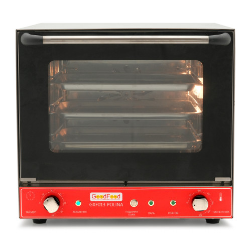 Піч пароконвекційна GoodFood GXF013 POLINA — 3 рівні, нержавійка AISI304, 1,7 кВт, пар, таймер, 0–300°C для пекарень і кафе