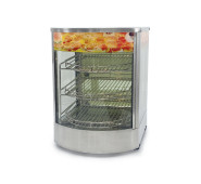 Вітрина теплова GoodFood WS3SS — професійна настільна вітрина з нержавіючої сталі з трьома полицями та підсвіткою для випічки й гарячих страв