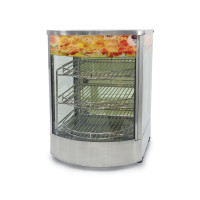 Вітрина теплова GoodFood WS3SS — професійна настільна вітрина з нержавіючої сталі з трьома полицями та підсвіткою для випічки й гарячих страв