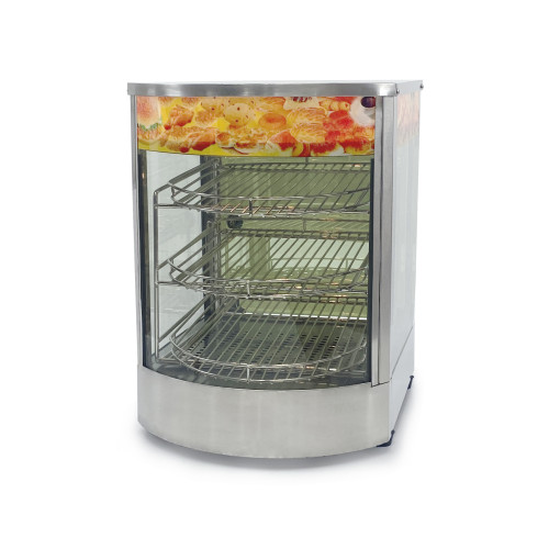 Вітрина теплова GoodFood WS3SS — професійна настільна вітрина з нержавіючої сталі з трьома полицями та підсвіткою для випічки й гарячих страв
