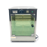 Вітрина теплова GoodFood WS3SS — професійна настільна вітрина з нержавіючої сталі з трьома полицями та підсвіткою для випічки й гарячих страв