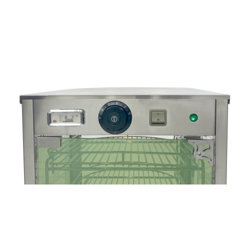 Вітрина теплова GoodFood WS3SS — професійна настільна вітрина з нержавіючої сталі з трьома полицями та підсвіткою для випічки й гарячих страв