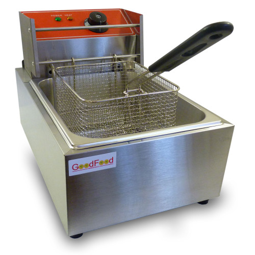 Професійна електрична фритюрниця GoodFood EF6 — 6 л, нержавіюча сталь, 2,5 кВт для ресторанів, кафе та фастфуду