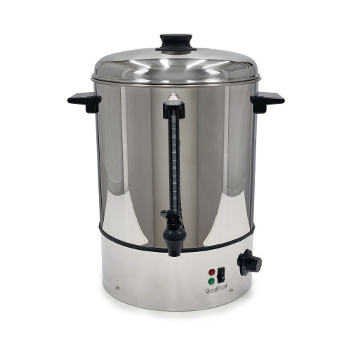 Електричний кип’ятильник GoodFood WB30S, 30 л — професійний настільний кип’ятильник для води з нержавіючої сталі для кафе, ресторанів та закладів громадського харчування