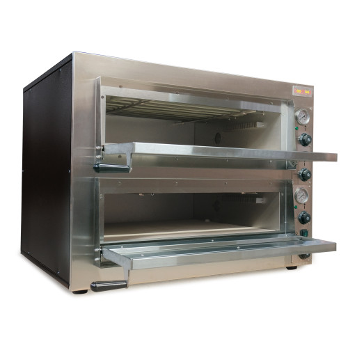 Електрична піч для випікання піци GoodFood PO44 (4+4х35) — професійна двокамерна піч для 8 піц діаметром 35 см, 8,4 кВт, 500°C