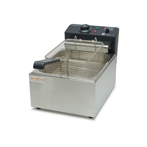Фритюрниця електрична GoodFood EF6 BLACK, 6 л, настільна, професійна, з нержавної сталі, з регулюванням температури