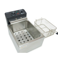 Фритюрниця електрична GoodFood EF6 BLACK, 6 л, настільна, професійна, з нержавної сталі, з регулюванням температури