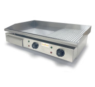 Професійна комбінована жарочна поверхня GoodFood EG73FRM, хромована, 730×400 мм, електрична, для кухні HoReCa