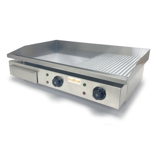 Професійна комбінована жарочна поверхня GoodFood EG73FRM, хромована, 730×400 мм, електрична, для кухні HoReCa