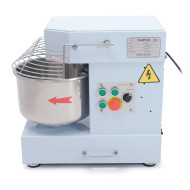 Тістоміс GoodFood SM10T2VFIR, 10 л, спіральний, з реверсом і таймером, для піци, хліба та булочок, ремінний привід, CE, 220В, 1,1 кВт, волошковий