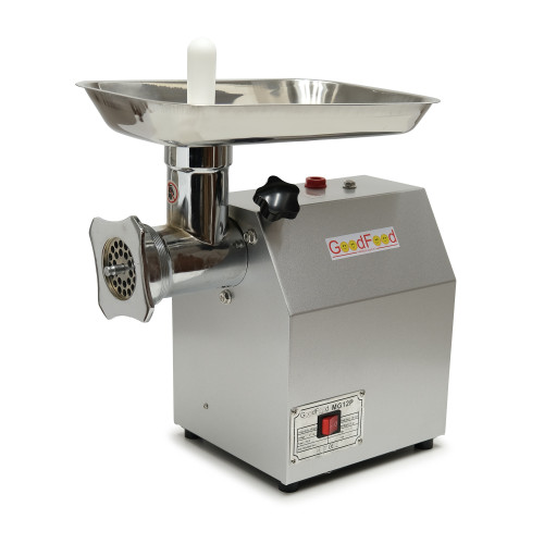 М’ясорубка GoodFood MG12P — професійна електрична м’ясорубка 750 Вт, 150 кг/год, сталевий корпус, 2 решітки, 3 насадки для ковбас