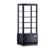 Холодильна вітрина GoodFood RT98L, чорна — 98 л, LED-підсвітка, динамічне охолодження, авторазморожування, для напоїв та десертів