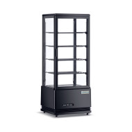 Холодильна вітрина GoodFood RT98L, чорна — 98 л, LED-підсвітка, динамічне охолодження, авторазморожування, для напоїв та десертів