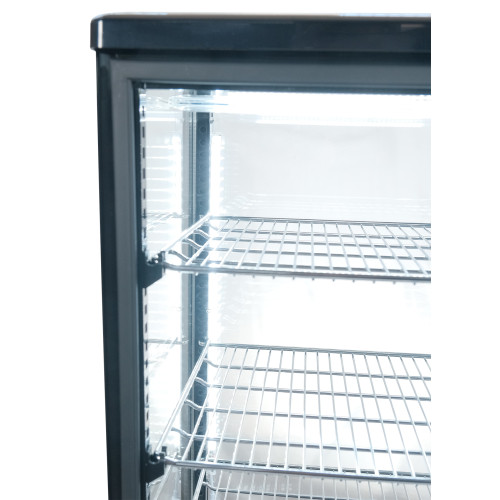 Холодильна вітрина GoodFood RT98L, чорна — 98 л, LED-підсвітка, динамічне охолодження, авторазморожування, для напоїв та десертів