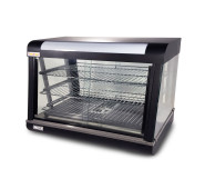 Вітрина теплова GoodFood WS920 Black Line, 3 полиці, підсвітка, 30–110°C, чорна, для гарячих страв, випічки та курей-гриль, 920 мм
